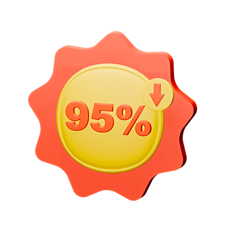 Selo de desconto de 95%  3D Icon