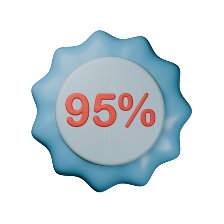 95% Discount Badge  3D Icon