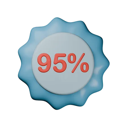 95% Discount Badge  3D Icon