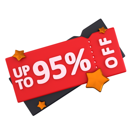 95 Discount Coupon  3D Icon