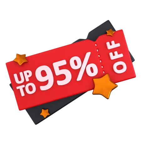 95 Discount Coupon  3D Icon