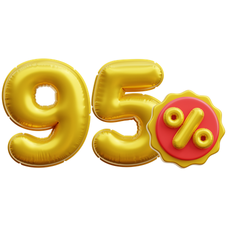 95 Percent  3D Icon