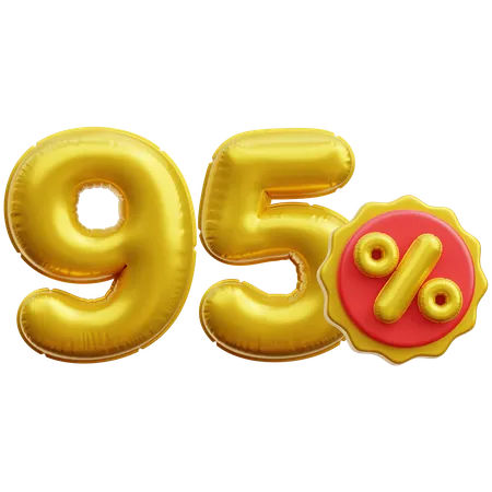 95 Percent  3D Icon