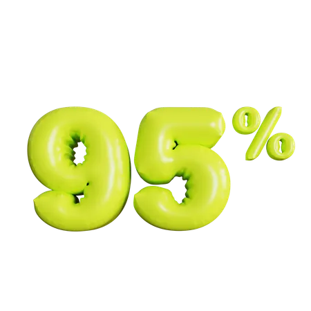 95 Percent Discount  3D Icon