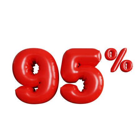 95 Percent Discount  3D Icon