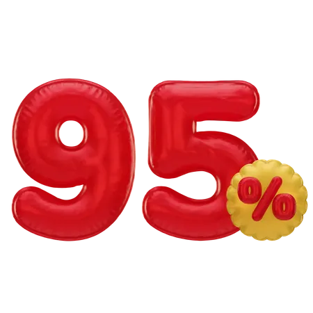 95 Percent Discount  3D Icon