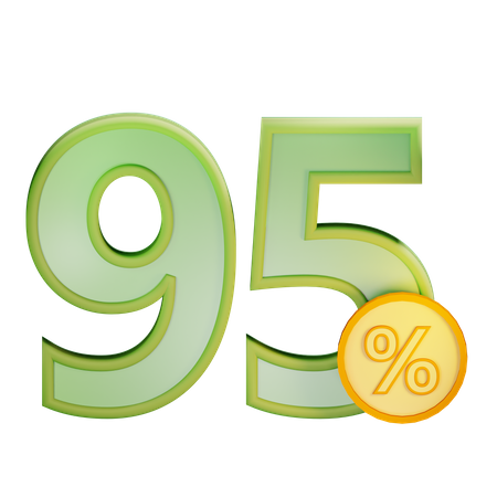 95 Percent Discount  3D Icon
