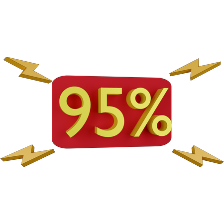 95 Percent Discount Tag  3D Illustration
