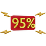 95 percent discount tag symbol