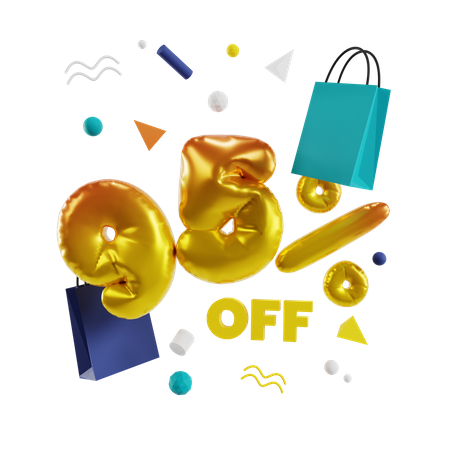 95 Percent Off  3D Illustration