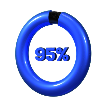 95 Percent Pie Chart  3D Illustration
