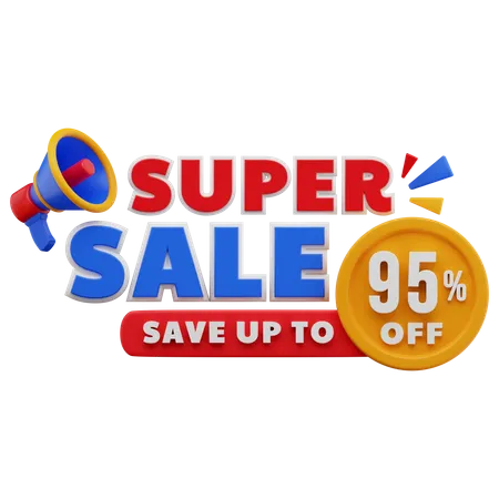 95 Percent Super Sale  3D Illustration