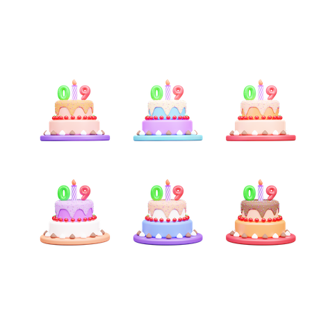 95th Birthday Cake  3D Icon