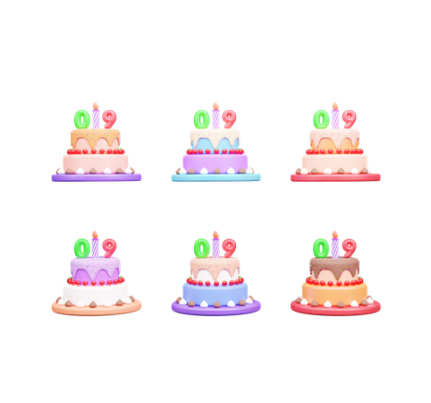 95th Birthday Cake  3D Icon