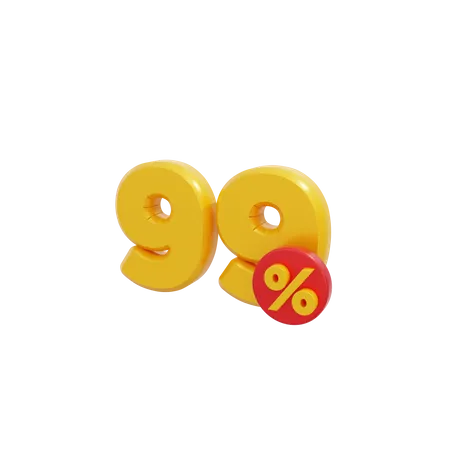 99 Percent  3D Icon