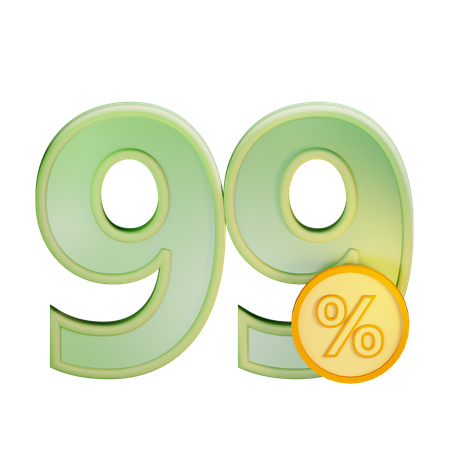 99 Percent Discount  3D Icon