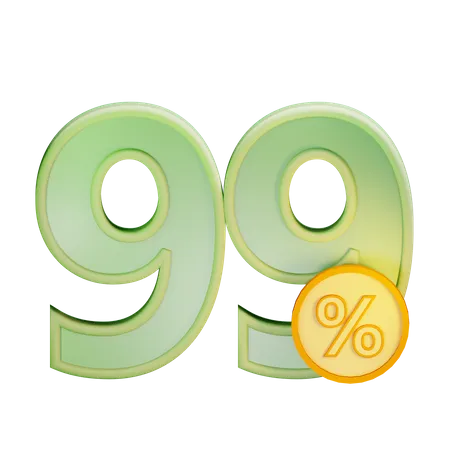 99 Percent Discount  3D Icon
