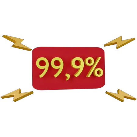 99 Percent Discount Tag  3D Illustration