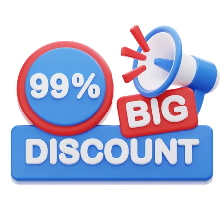 99 Percentage Discount  3D Icon
