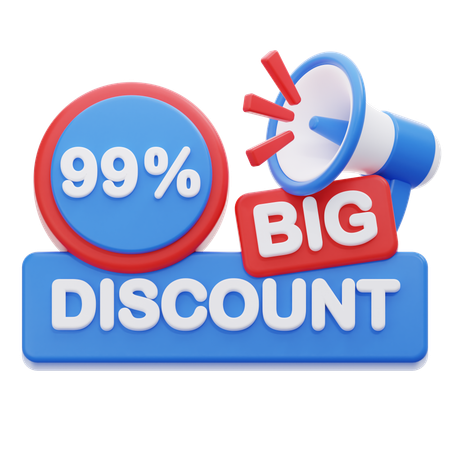 99 Percentage Discount  3D Icon