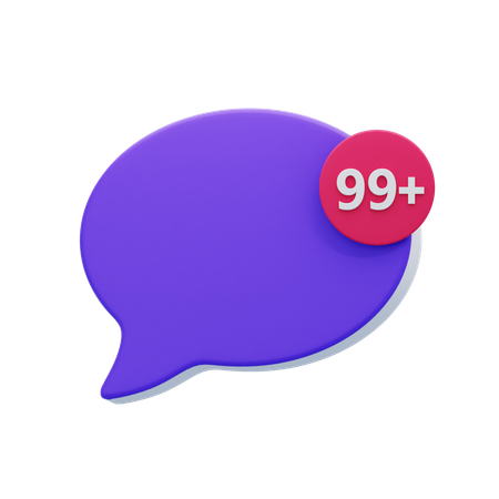 99 plus bulle de discussion  3D Icon