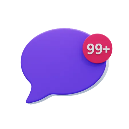 99 plus bulle de discussion  3D Icon