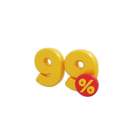 99 por cento  3D Icon