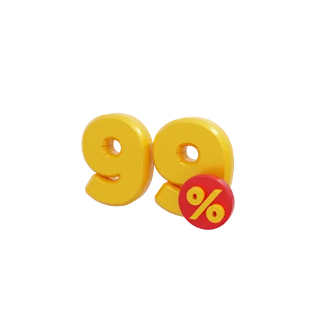 99 pour cent  3D Icon