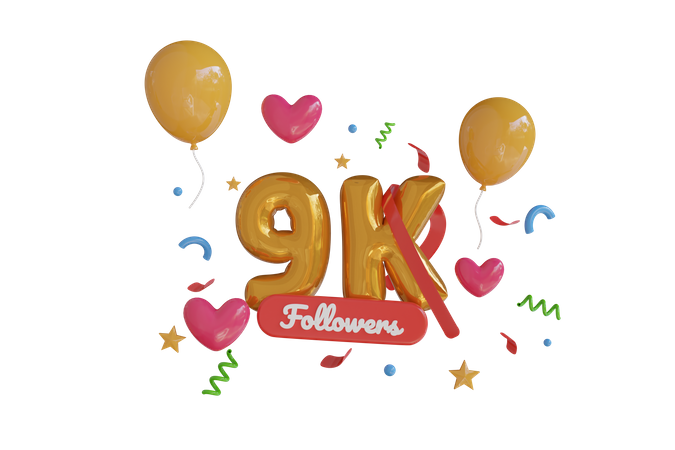 9K Follower  3D Icon
