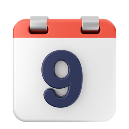 9º calendário  3D Icon