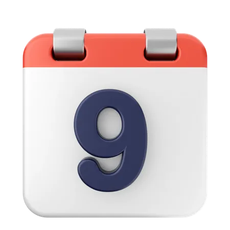 9º calendário  3D Icon