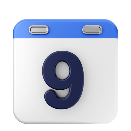 9º calendário  3D Icon