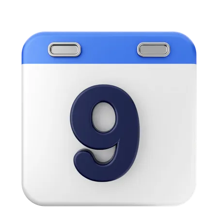 9º calendário  3D Icon