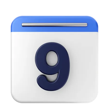 9th Calendar  3D Icon