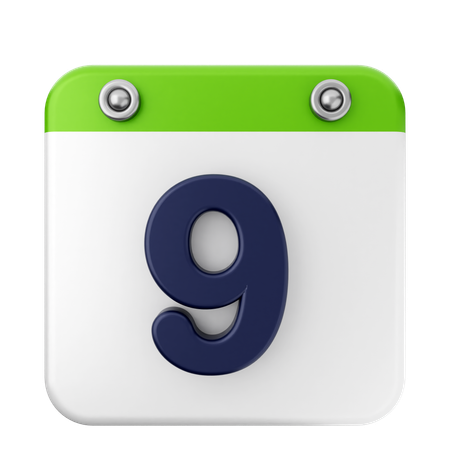 9th Calendar  3D Icon