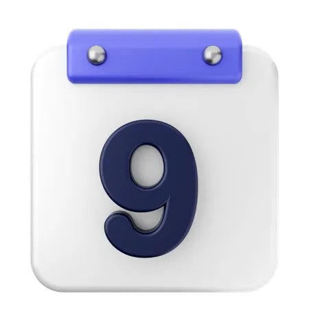 9th Calendar  3D Icon