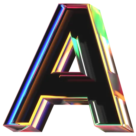 3 D Icon Of A Glass Letter A 3D Icon