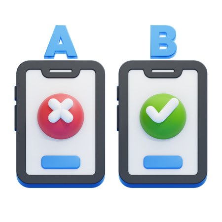 A B Testing  3D Icon