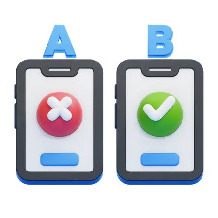 A B Testing  3D Icon