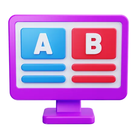 A B Testing  3D Icon