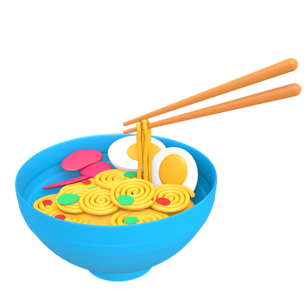 A Bowl Of Ramen Noodles 3D Illustration