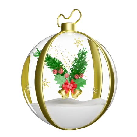 A decoração de Natal está dentro da bola de cristal  3D Illustration