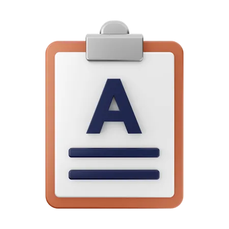 A Grade Report  3D Icon