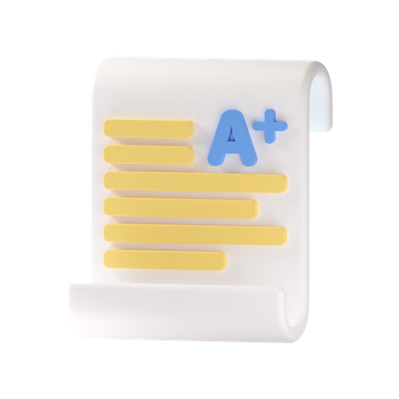 A Grade Report 3D Icon