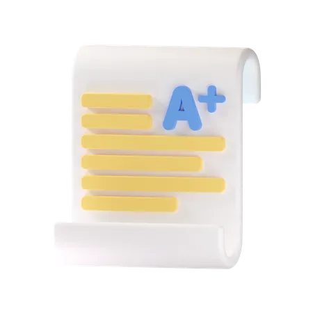 A Grade Report 3D Icon