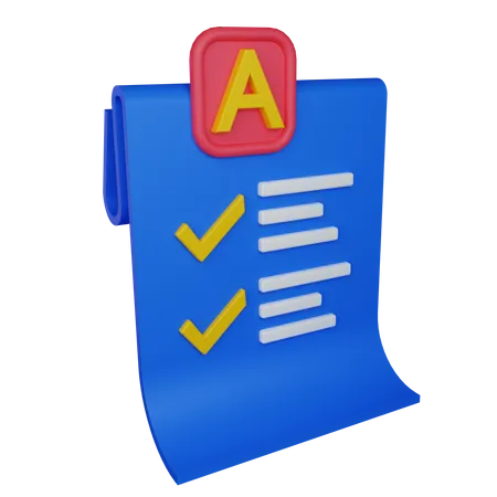 A Grade Report  3D Icon