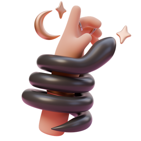 A hand with snake  3D Icon