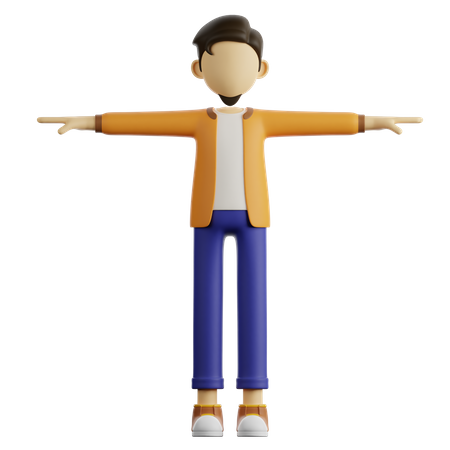 A Man is Standing 3D Illustration