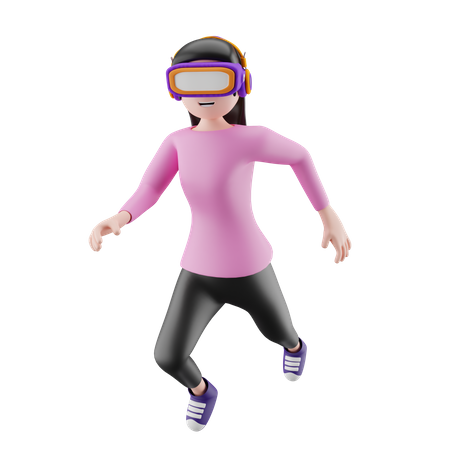 A metaverse character wearing virtual reality glasses  3D Illustration