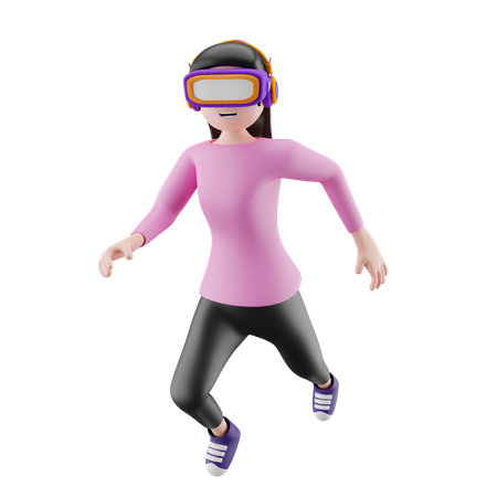 A metaverse character wearing virtual reality glasses 3D Illustration